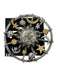 Jonette Jewelry Silver & Gold Mix Metal Celestial Sun Circle Pin Back Brooch Silver & Gold Mix