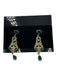 Nicky Butler Silver & Green 925 Sterling Silver Crystal Dangle Earrings Silver & Green