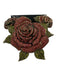 Heidi Daus Gold Tone Metal Rhinestone Rose Brooch Post Back Jewelry Set Gold Tone