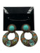 Heidi Daus Purple & Teal Metal Rhinestone Bead Dangle Post Back Earrings Purple & Teal