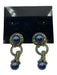 Heidi Daus Gold Tone, Blue & Green Metal Rhinestone Circle Dangle Earrings Gold Tone, Blue & Green