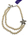 Heidi Daus Cream White Beaded Rhinestone Starfish Multi Strand Necklace Cream White