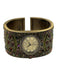 Heidi Daus Gold Tone & Multi Stainless Steel Case Rhinestone Cuff Hinge Watches Gold Tone & Multi