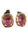 Givenchy Pink Gold Hardware Jewel Post Back Cable Oval Earrings Pink