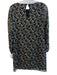 Sail To Sable Size 0 Black & Gold Silk Blend 3/4 Sleeve Sheer Sleeve Dress Black & Gold / 0