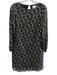 Sail To Sable Size 0 Black & Gold Silk Blend 3/4 Sleeve Sheer Sleeve Dress Black & Gold / 0