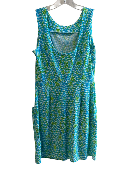 Jude Connally Size XS Blue & Green Nylon Blend Sleeveless Side Pockets Dress Blue & Green / XS