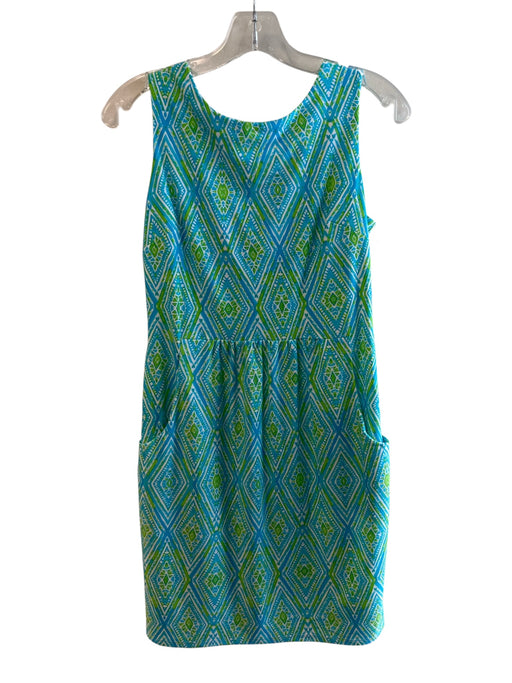 Jude Connally Size XS Blue & Green Nylon Blend Sleeveless Side Pockets Dress Blue & Green / XS