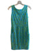 Jude Connally Size XS Blue & Green Nylon Blend Sleeveless Side Pockets Dress Blue & Green / XS