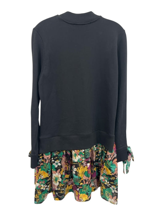 La Double J Size S Black, Green, Yellow Cotton & Polyester Ribbed Collar Dress Black, Green, Yellow / S