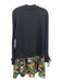 La Double J Size S Black, Green, Yellow Cotton & Polyester Ribbed Collar Dress Black, Green, Yellow / S