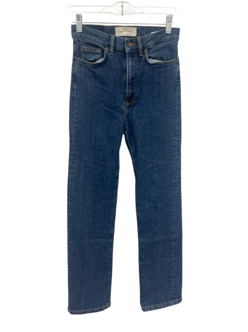 Jeanerica Size 25 Medium Wash Cotton Blend High Rise Zip Fly Slim Straight Jeans Medium Wash / 25