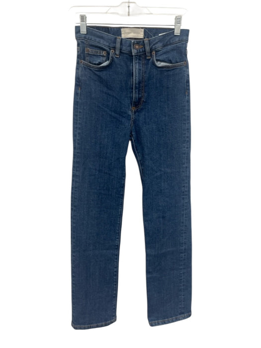 Jeanerica Size 25 Medium Wash Cotton Blend High Rise Zip Fly Slim Straight Jeans Medium Wash / 25