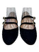 Ann Mashburn Shoe Size 37 Black Velvet Leather Double Strap Mary Jane Flats Black / 37