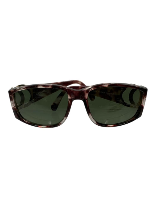 Chanel Brown & Black Acetate & Metal Side Logo Square Sunglasses Brown & Black