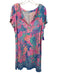 Lilly Pulitzer Size XXL Pink, Blue, Green Rayon Blend Short Sleeve V Neck Dress Pink, Blue, Green / XXL