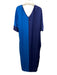 Diane Von Furstenberg Size Small Navy & Blue Viscose Short Sleeve Pleated Dress Navy & Blue / Small