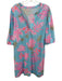Lilly Pulitzer Size Large Blue, Pink, Brown Cotton Long Sleeve Coral Dress Blue, Pink, Brown / Large