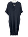 Inclan Studio Size Medium Navy Blue Silk Short Sleeve seam detail Dress Navy Blue / Medium