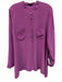 Eileen Fisher Size Est L Purple Silk Long Sleeve Quarter Button Patch Pocket Top Purple / Est L
