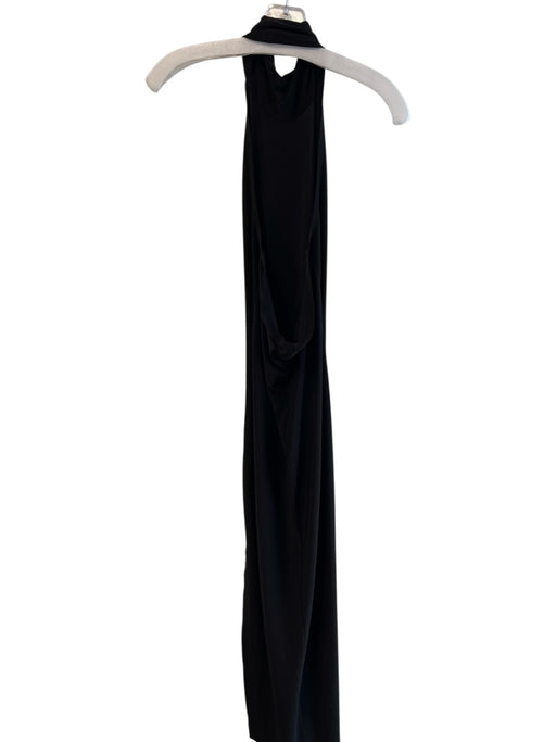 Norma Kamali Size S/36 Black Polyester Blend Maxi Halter Seam Detail Dress Black / S/36