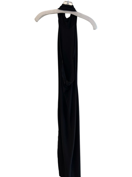 Norma Kamali Size S/36 Black Polyester Blend Maxi Halter Seam Detail Dress Black / S/36