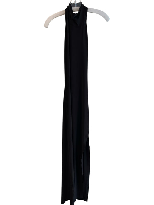 Norma Kamali Size S/36 Black Polyester Blend Maxi Halter Seam Detail Dress Black / S/36