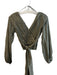 Maeve Size 2 Green Cotton Blend Off Shoulder Long Puff Sleeve Side Zip Top Green / 2