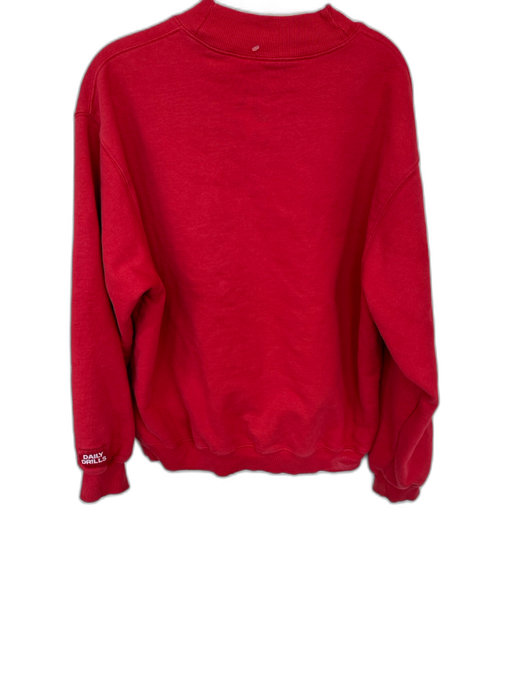 Daily Drills Size M/L Red & Pink Cotton Long Mock Neck Athletic Sweatshirt Red & Pink / M/L