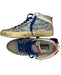 Golden Goose Shoe Size 37 Silver & Blue Leather Sequins Mid Rise Sneakers Silver & Blue / 37