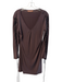Bronte Size S Brown Cotton Blend V Neck Lace Up Sleeves Flare Sleeves Dress Brown / S