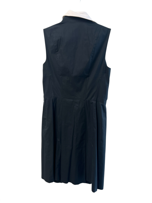 Akris Size 10 Black Cotton & Elastane Stretch Black removable collar Dress Black / 10