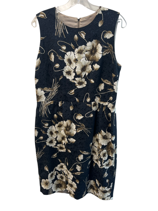 Dolce & Gabbana Size 38 Black Viscose & Cotton Floral Sleeveless high neck Dress Black / 38
