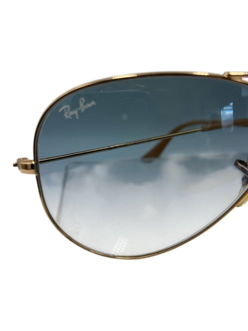Ray Ban Blue Metal Gold hardware Gradient Aviator Sunglasses Blue