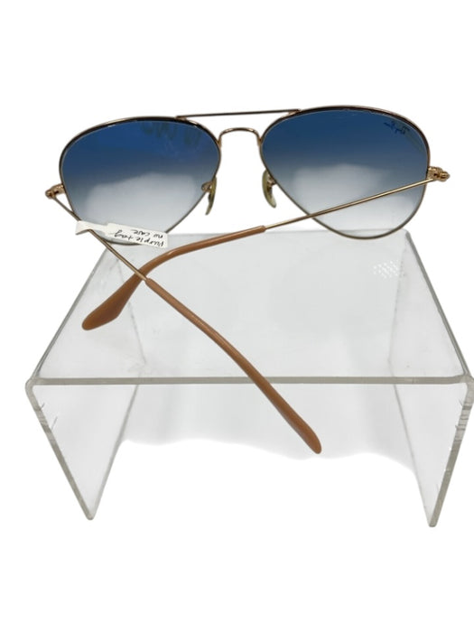 Ray Ban Blue Metal Gold hardware Gradient Aviator Sunglasses Blue
