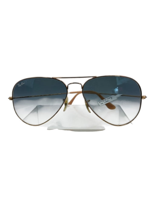 Ray Ban Blue Metal Gold hardware Gradient Aviator Sunglasses Blue
