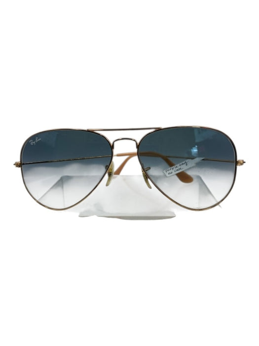 Ray Ban Blue Metal Gold hardware Gradient Aviator Sunglasses Blue