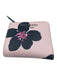 Kate Spade Pale Pink & Black Leather Flower Compact Bifold Wallets Pale Pink & Black