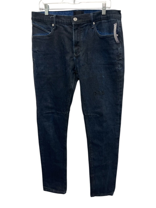 R+A Size 34 Dark Wash Cotton Blend Solid Skinny Jean Men's Pants Dark Wash / 34