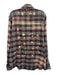 R13 Size L Gray & Red Cotton Plaid Flannel Bleach Splatter Long Sleeve Shirt Gray & Red / L