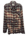 R13 Size L Gray & Red Cotton Plaid Flannel Bleach Splatter Long Sleeve Shirt Gray & Red / L