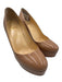 Christian Louboutin Shoe Size 38.5 Beige Leather Upper Patent Platform Pumps Beige / 38.5