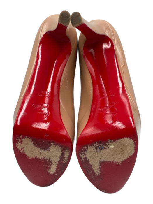 Christian Louboutin Shoe Size 38.5 Beige Leather Upper Patent Platform Pumps Beige / 38.5