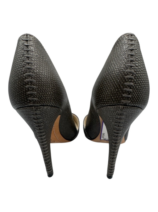 Alice + Olivia Shoe Size 38 Gray Leather Upper Snakeskin Embossed Glitter Pumps Gray / 38