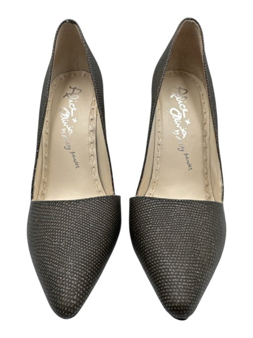 Alice + Olivia Shoe Size 38 Gray Leather Upper Snakeskin Embossed Glitter Pumps Gray / 38