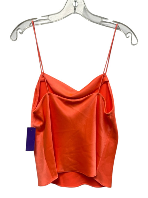 Alice + Olivia Size M Neon Orange Triacetate Blend Spaghetti Strap Cowl Neck Top Neon Orange / M