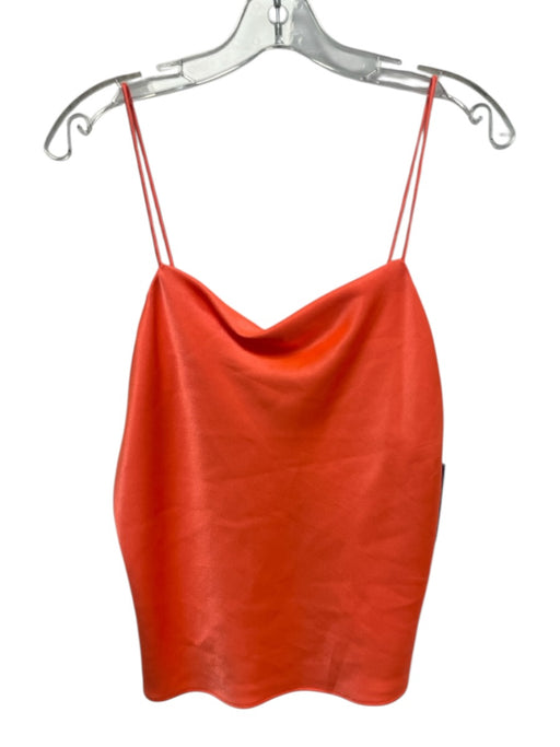 Alice + Olivia Size M Neon Orange Triacetate Blend Spaghetti Strap Cowl Neck Top Neon Orange / M