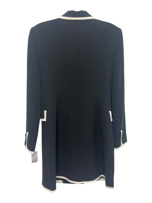 Alice + Olivia Size 10 Black & White Polyester Contrast Trim Long Sleeve Dress Black & White / 10
