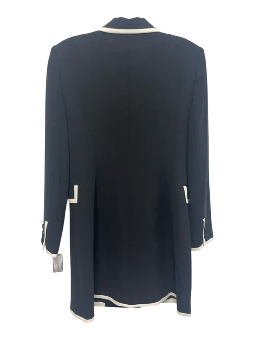 Alice + Olivia Size 10 Black & White Polyester Contrast Trim Long Sleeve Dress Black & White / 10