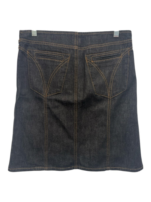 D&G Dolce & Gabbana Size 42 Dark Wash Cotton Blend Denim Contrast Stitch Skirt Dark Wash / 42